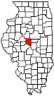 Illinois map with Logan County
                highlighted