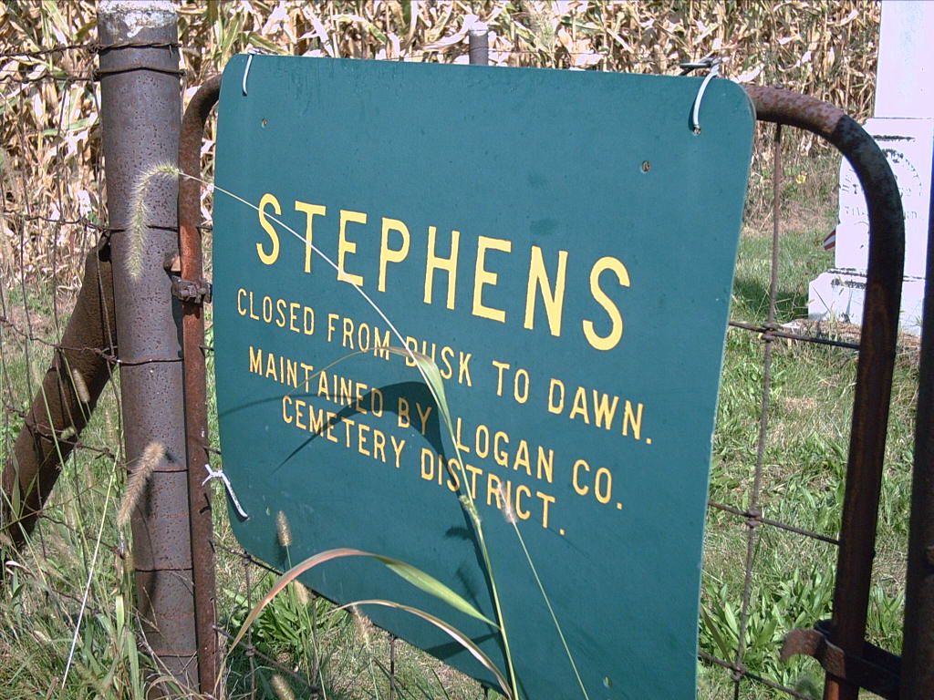 Stephens Cemetery Sign